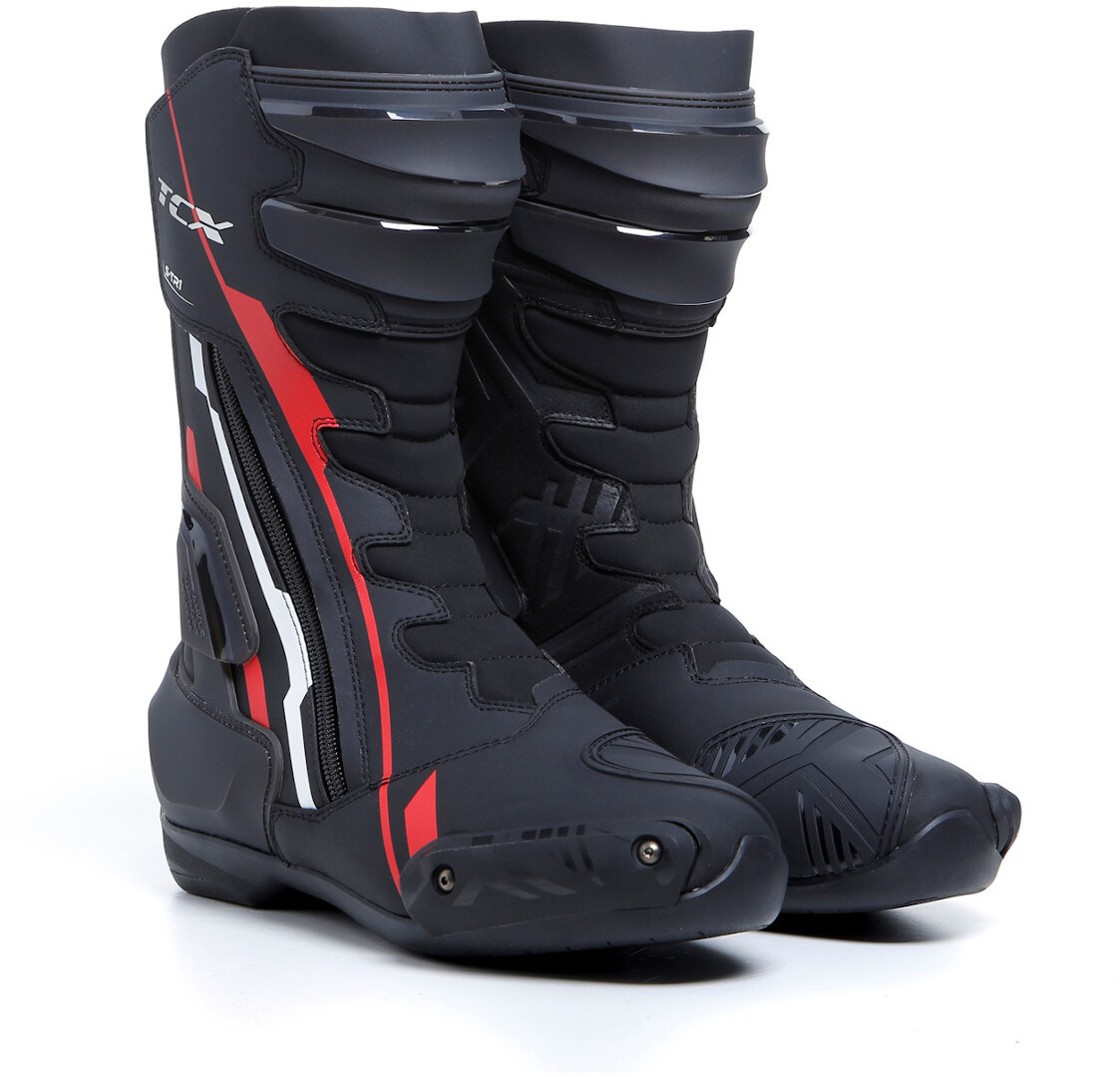 TCX S-TR1 Motorcycle Boots, black-white-red, Size 38, black-white-red, Size 38