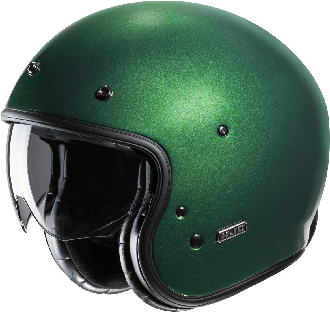 HJC V31 Solid Retro Jet helm, groen, afmeting XL