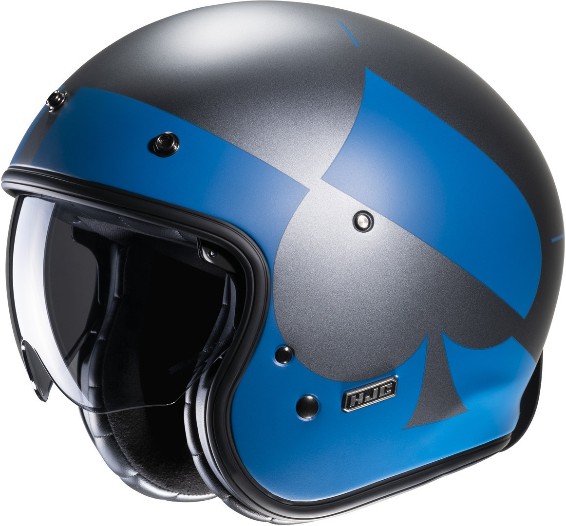 HJC V31 Kuz Retro Jet helm, zwart-blauw, afmeting M