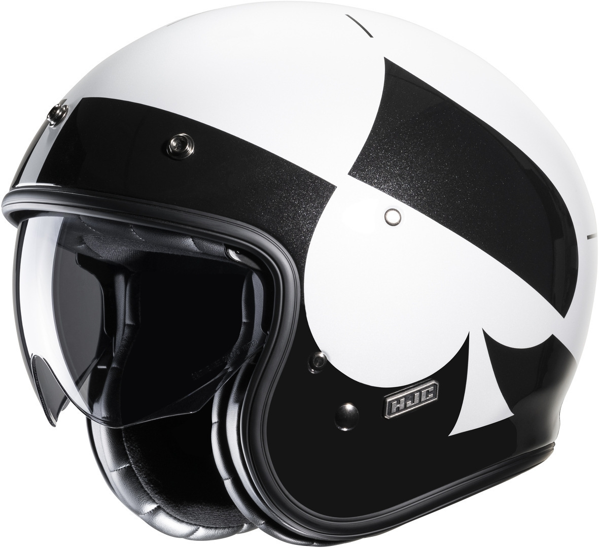 HJC V31 Kuz Retro Jet helm, zwart-wit, afmeting S