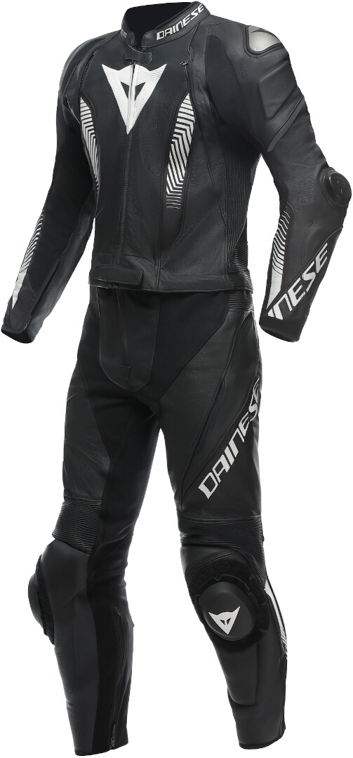 Image of Dainese Laguna Seca 5 Tuta in pelle da moto a 2 pezzi, nero-bianco, dimensione 44