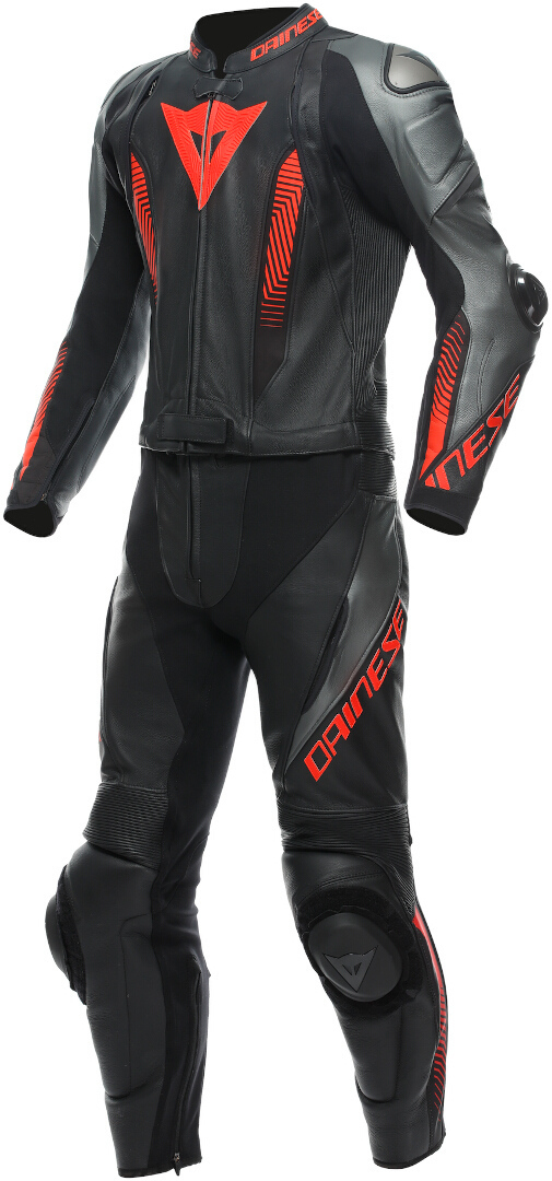 Dainese Laguna Seca 5 2-Piece Мотоциклетный кожаный костюм Черный/Серый/Красный 50 