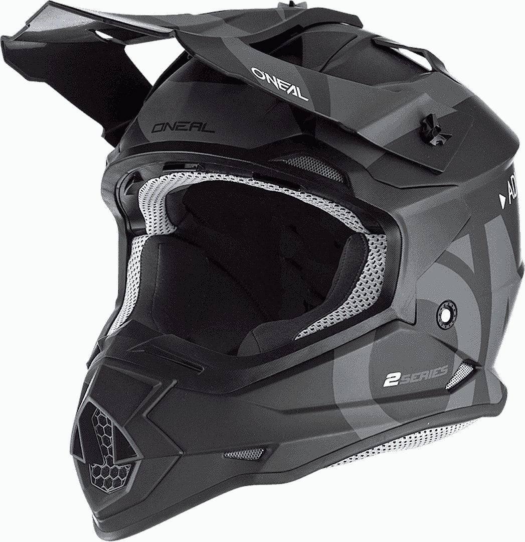 Oneal 2Series Slick 2023 Motocross Helmet, black-grey, Size M, black-grey, Size M