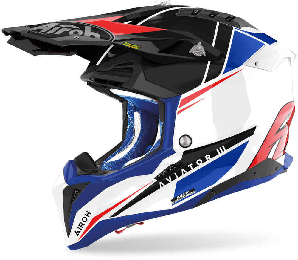 Airoh Aviator 3 Push Шлем для мотокросса Синий/Красный S (55/56) 