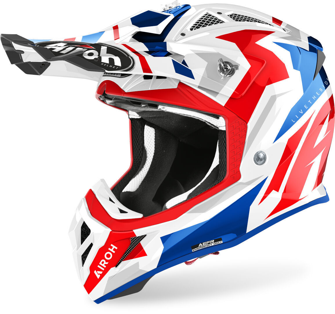 Airoh Aviator ACE Swoop Motocross Helmet, red-blue, Size XS, red-blue, Size XS