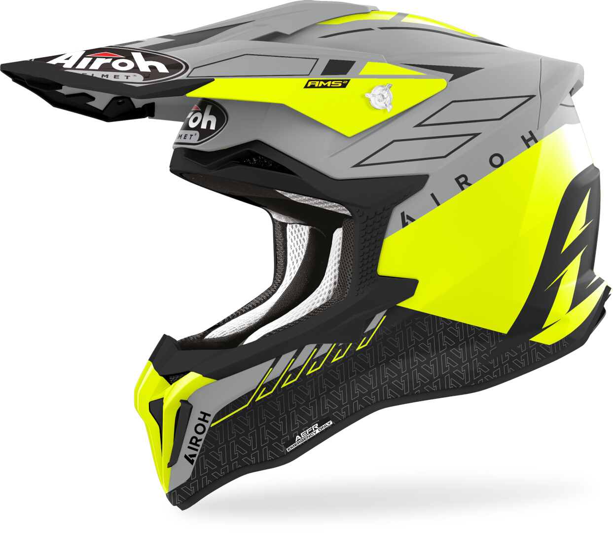 Airoh Strycker Skin Motocross Helmet, yellow, Size S, yellow, Size S
