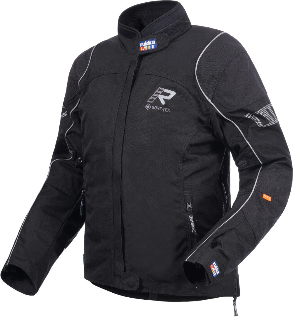Rukka Traverina Ladies Motorcycle Textile Jacket, black-silver, Size 40 for Women, black-silver, Size 40 for Women