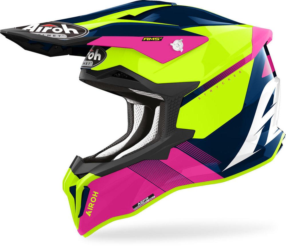 AIROH STRYCKER BLAZER BLUE PINK GLOSS HELMET