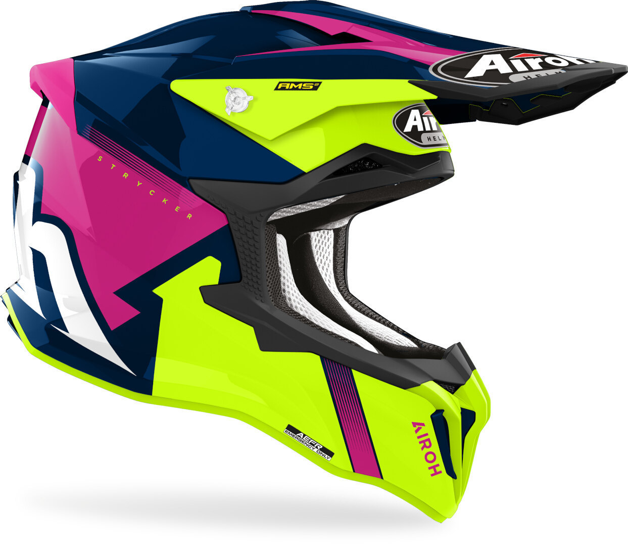 AIROH STRYCKER BLAZER BLUE PINK GLOSS HELMET