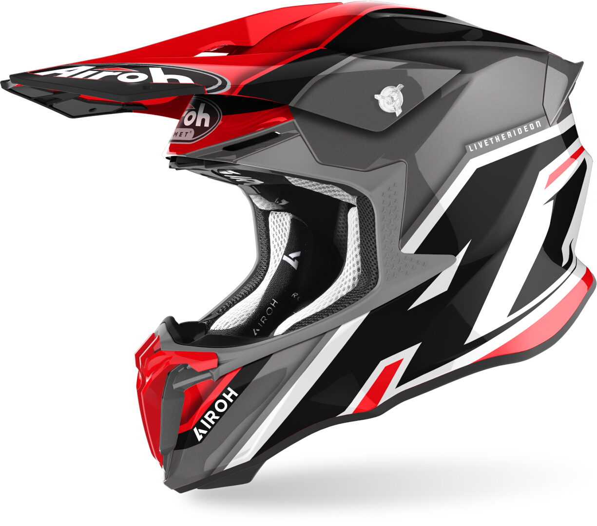 Airoh Twist 2.0 Shaken Motocross Helmet, red, Size XS, red, Size XS
