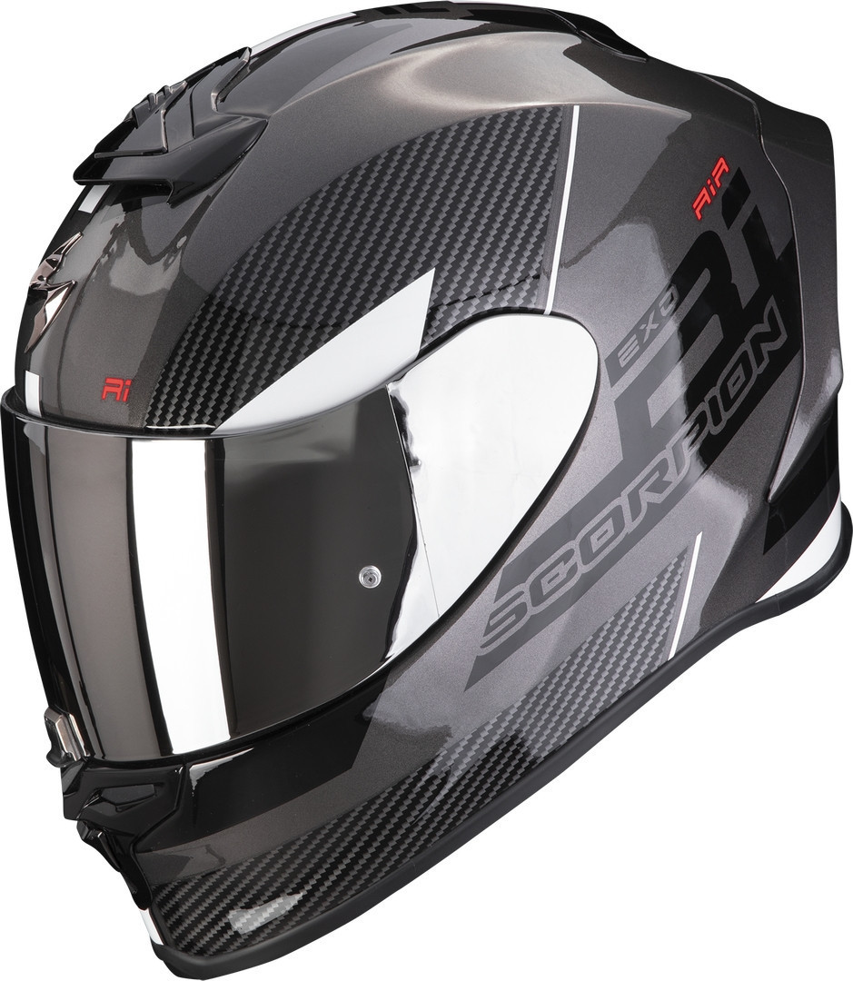 Scorpion EXO-R1 Evo Air Final Helm, zwart-grijs-wit, afmeting XS