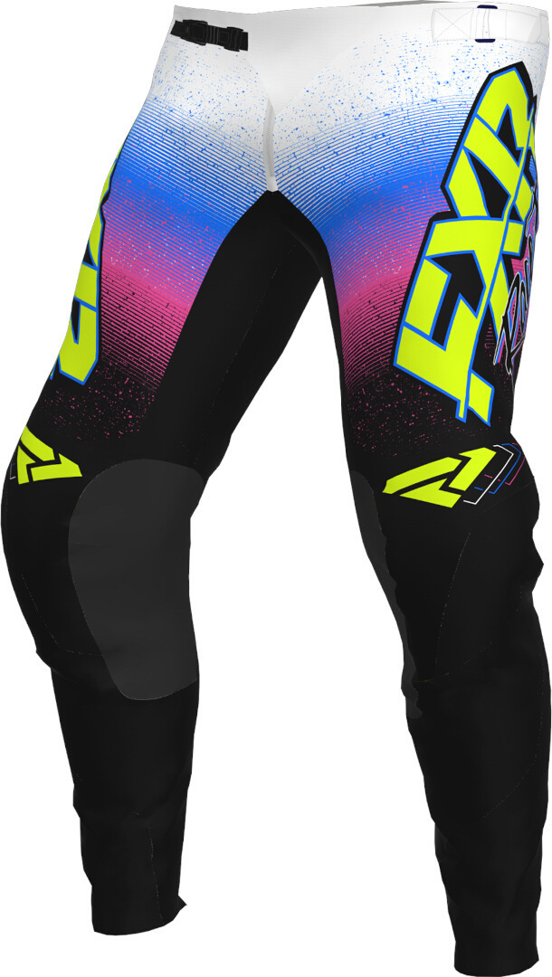 FXR Podium 2023 Youth Motocross Pants, black-white-yellow, Size XL, black-white-yellow, Size XL