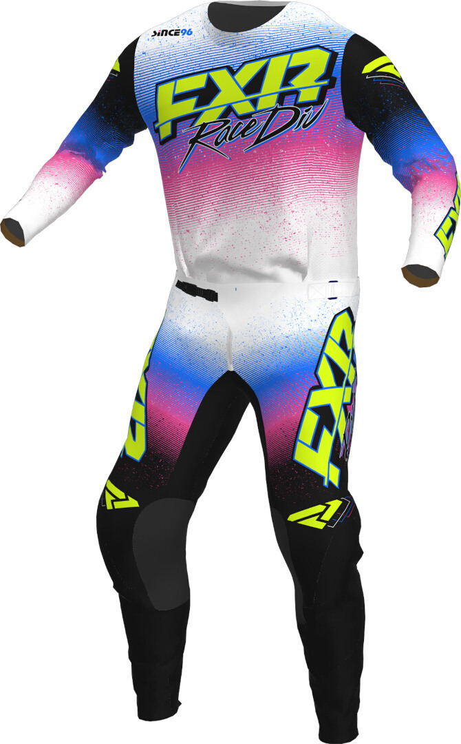 Side view of FXR Podium 2023 Youth Motocross Pants, black-white-yellow, Size XL