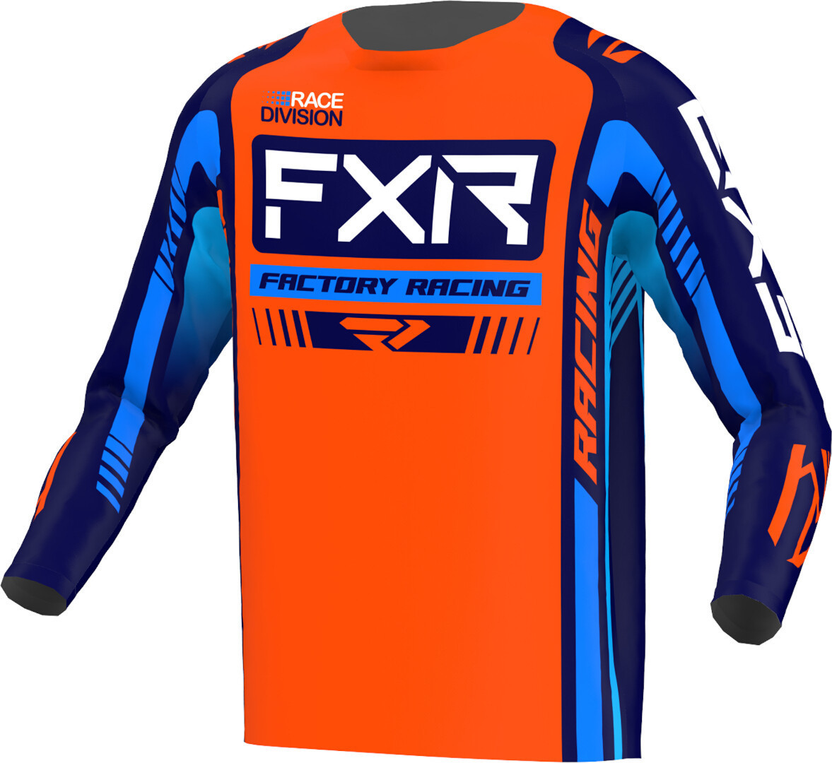 FXR Clutch Pro Youth Motocross Jersey, blue-orange, Size S, blue-orange, Size S