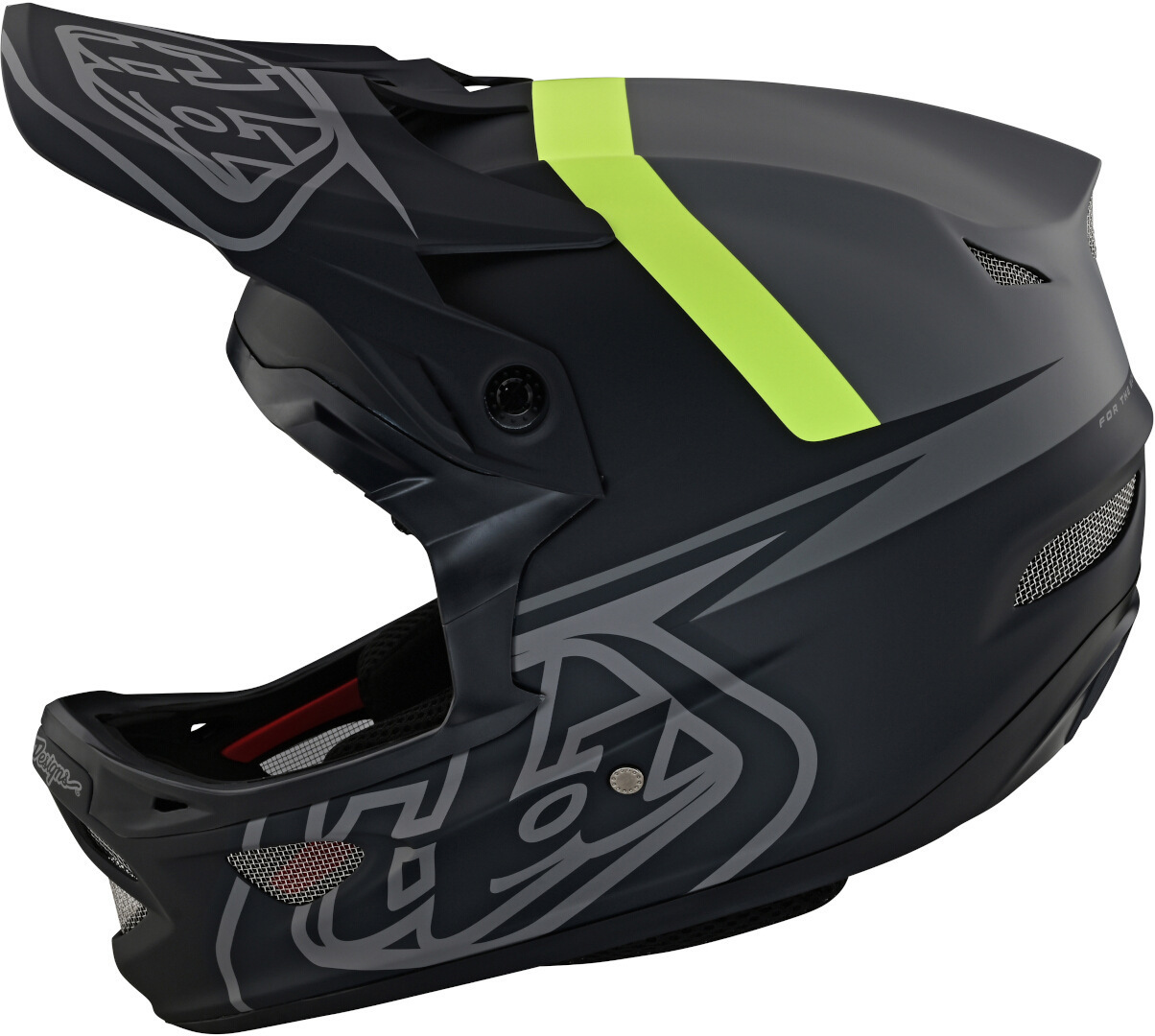 Troy Lee Designs D3 Fiberlite Slant Downhill Helmet, black-grey-green, Size S, black-grey-green, Size S