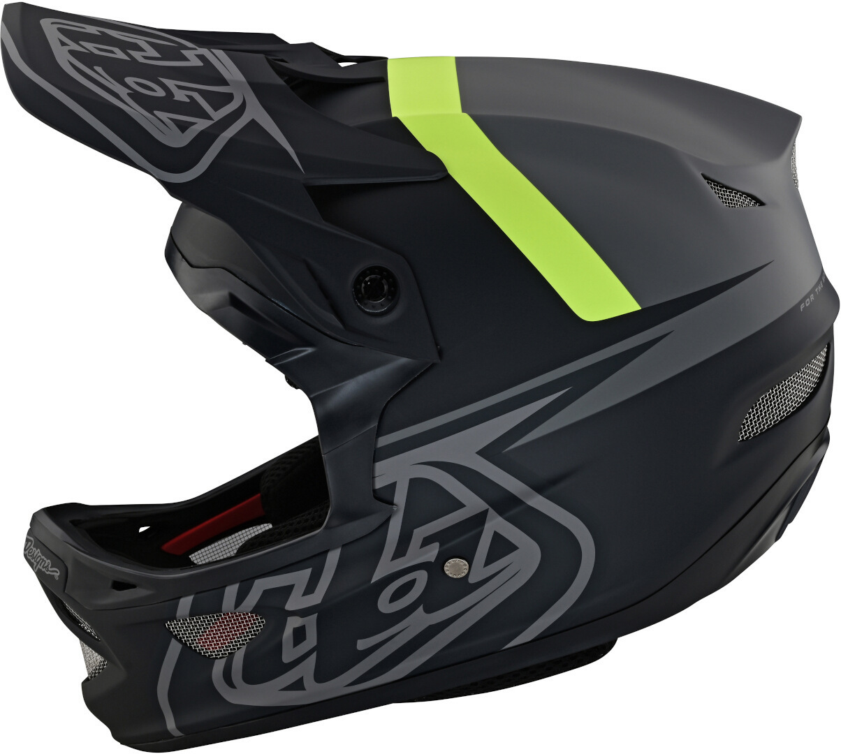 Troy Lee Designs D3 Fiberlite Slant Casco da discesa, nero-grigio-verde, dimensione 2XL