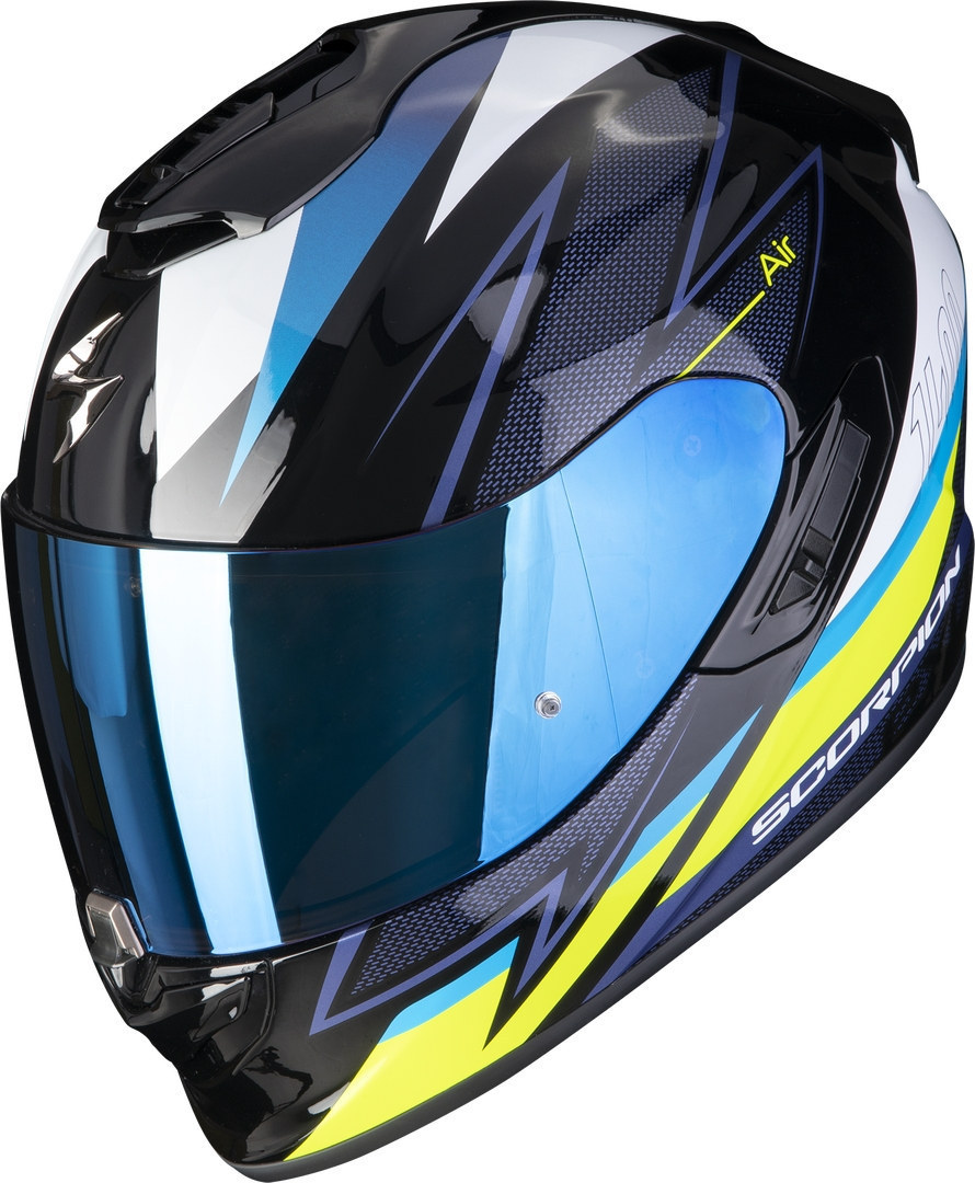 Scorpion EXO-1400 Evo Air Thelios Helmet, blue-yellow, Size XS, blue-yellow, Size XS