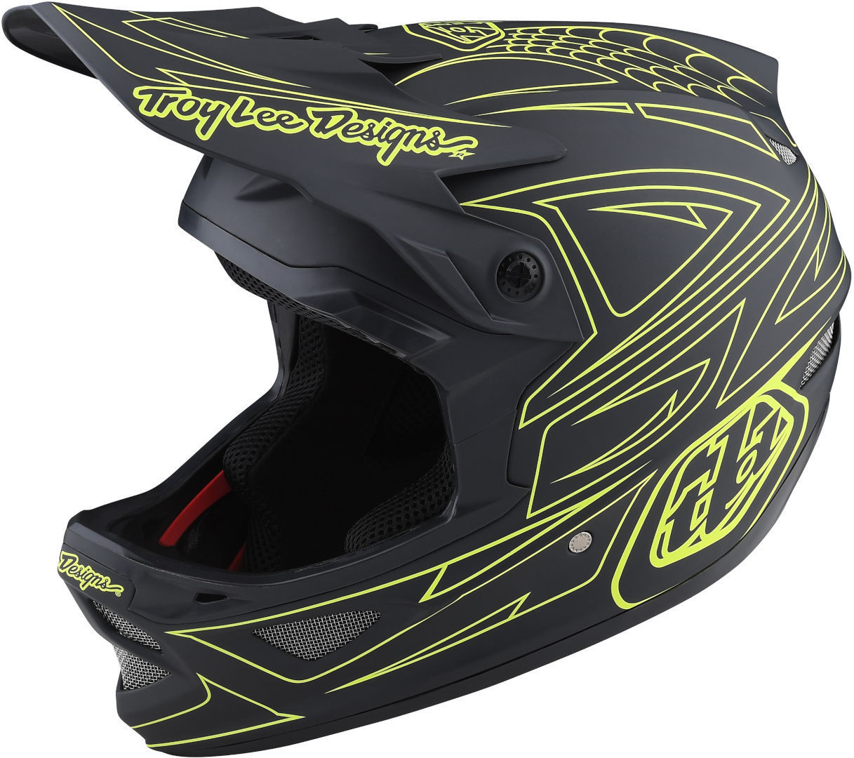 Troy Lee Designs D3 Fiberlite Spiderstripe Casco da discesa, grigio-giallo, dimensione M