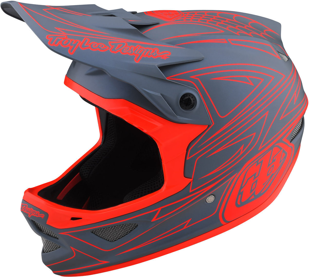 Troy Lee Designs D3 Fiberlite Spiderstripe Casco da discesa, grigio-argento, dimensione M