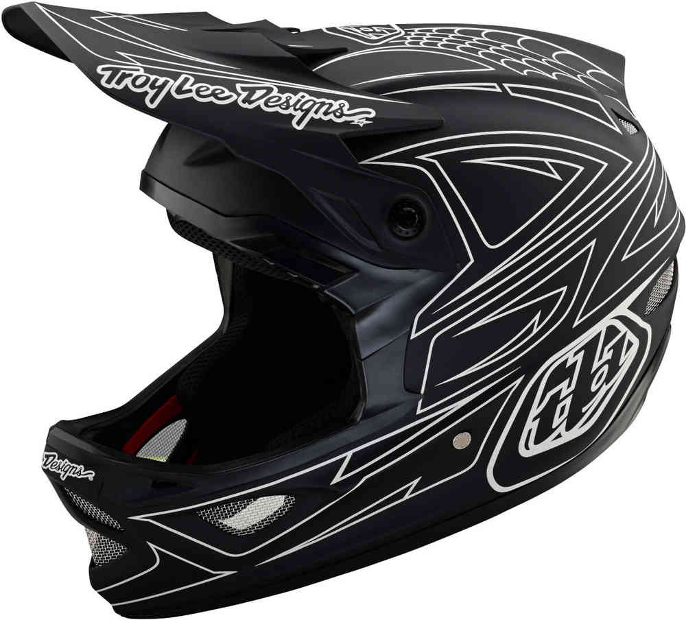 Troy Lee Designs D3 Fiberlite Spiderstripe Downhill Helm