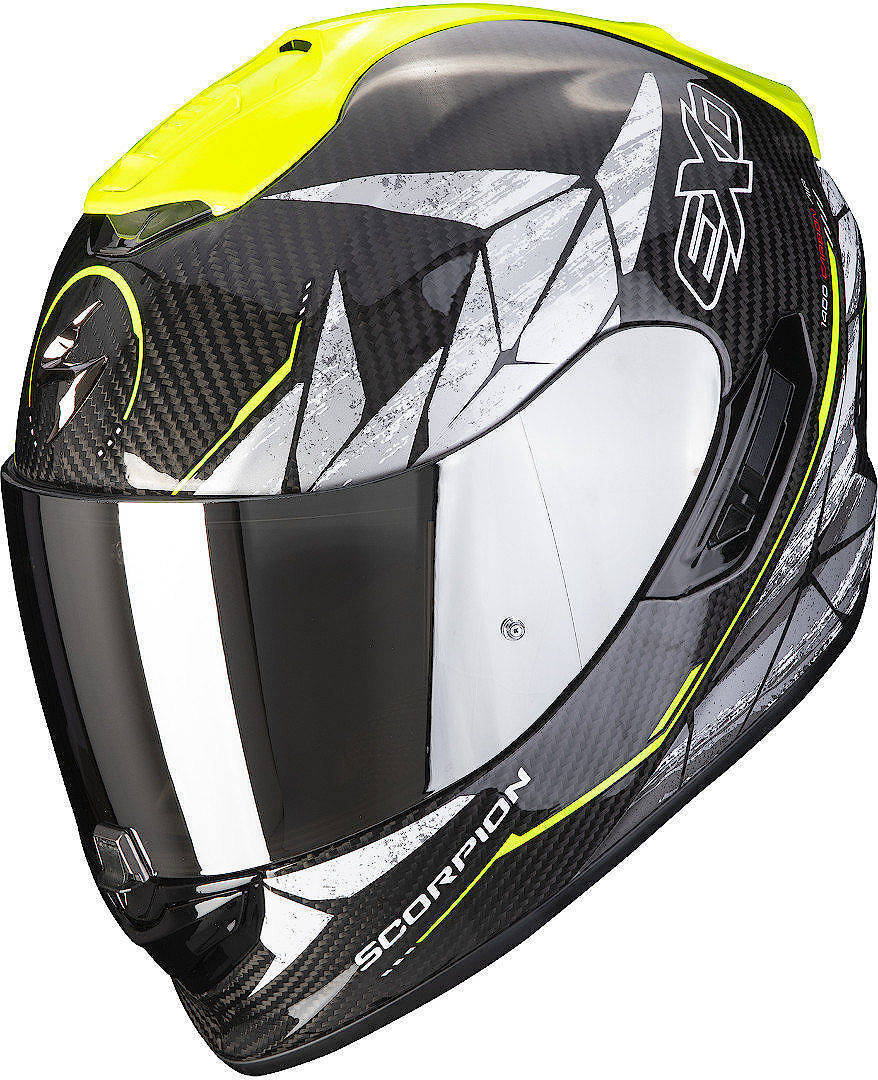 Scorpion EXO-1400 Evo Air Aranea Carbon Helmet, black-yellow, Size XS, black-yellow, Size XS