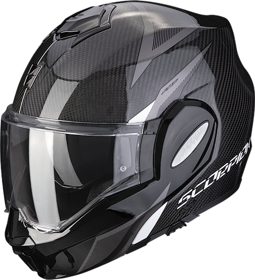 Scorpion Exo-Tech Evo Top Carbon Helmet, black-white, Size XS, black-white, Size XS