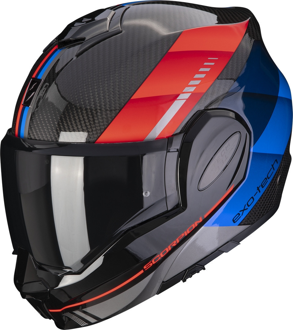 Image of Scorpion Exo-Tech Evo Genus Casco in carbonio, nero-rosso-blu, dimensione L