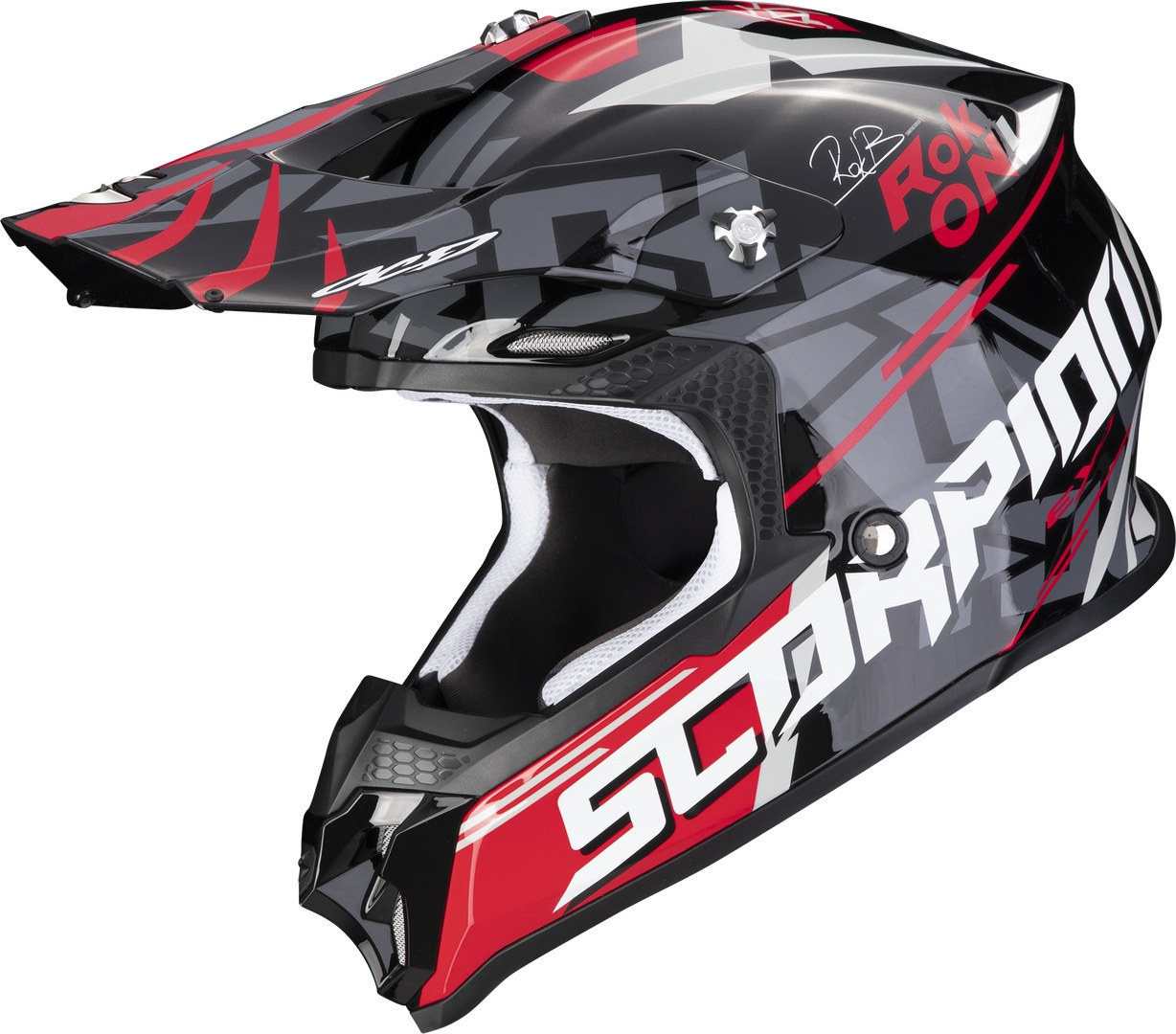 Scorpion VX-16 Evo Air Rok Motocross Helmet, black-red, Size XS, black-red, Size XS