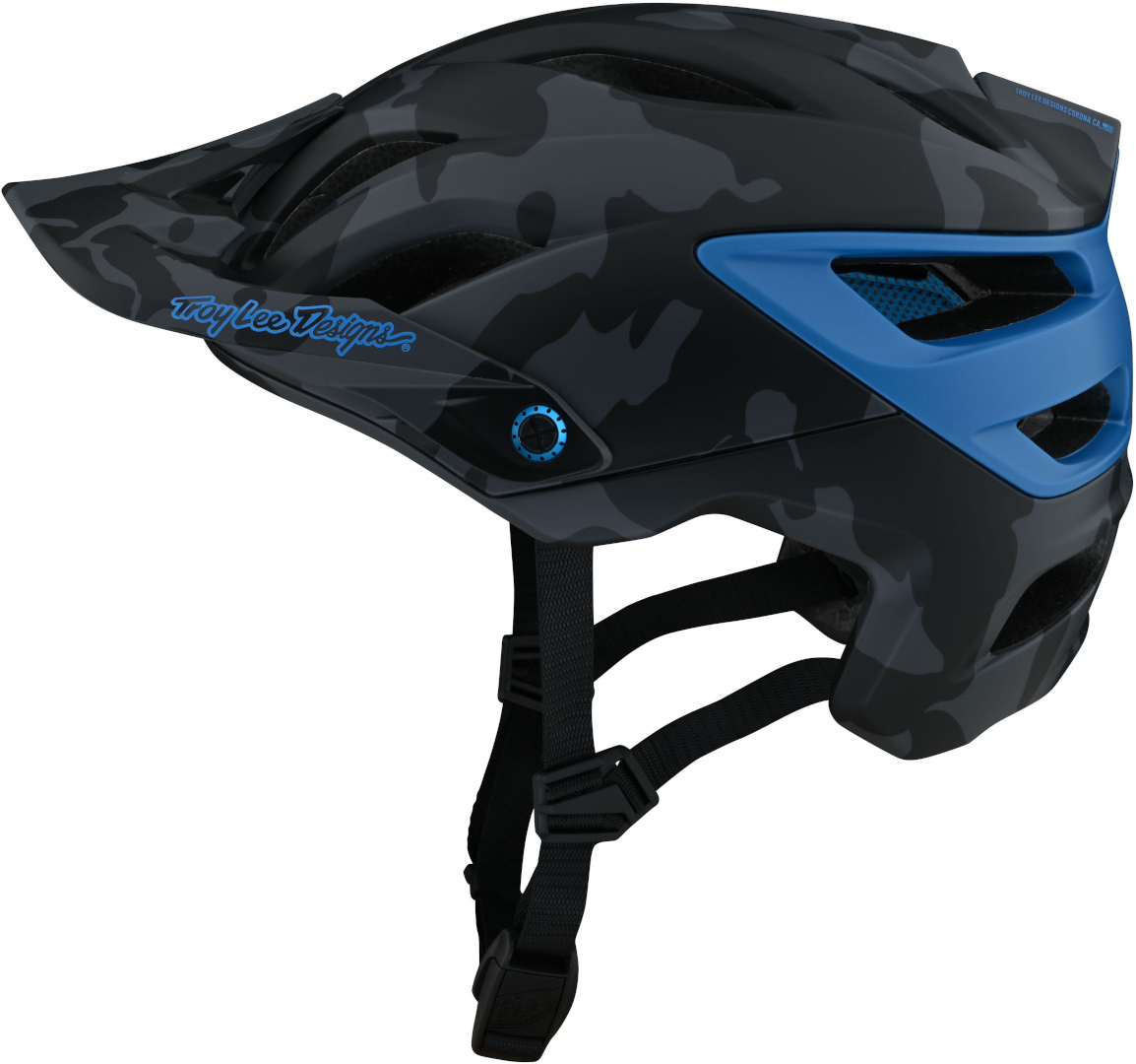 Troy Lee Designs A3 MIPS Uno Camo Casque de vélo, noir-gris-bleu