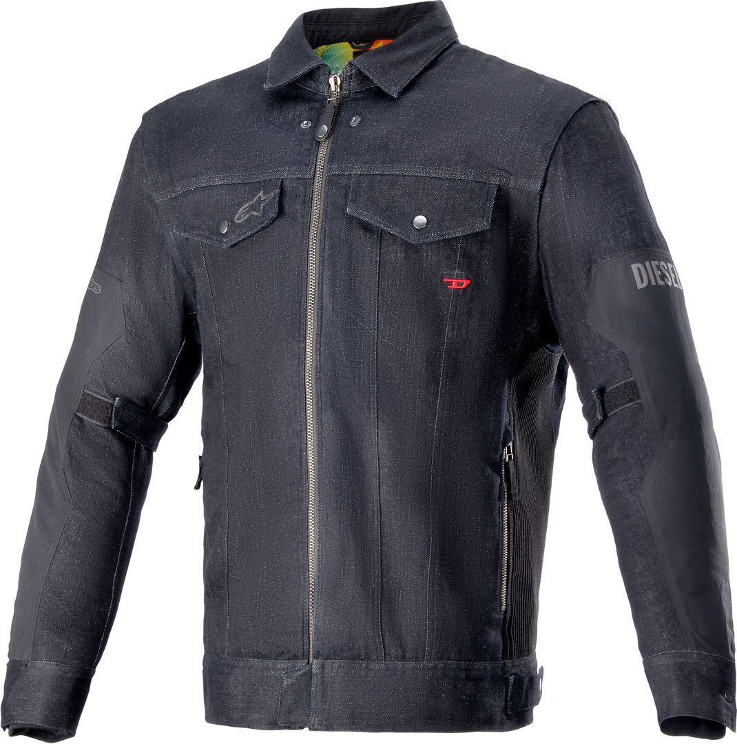 Alpinestars AS-DSL Kentaro Denim Motorfiets textiel jas, zwart-blauw, afmeting L