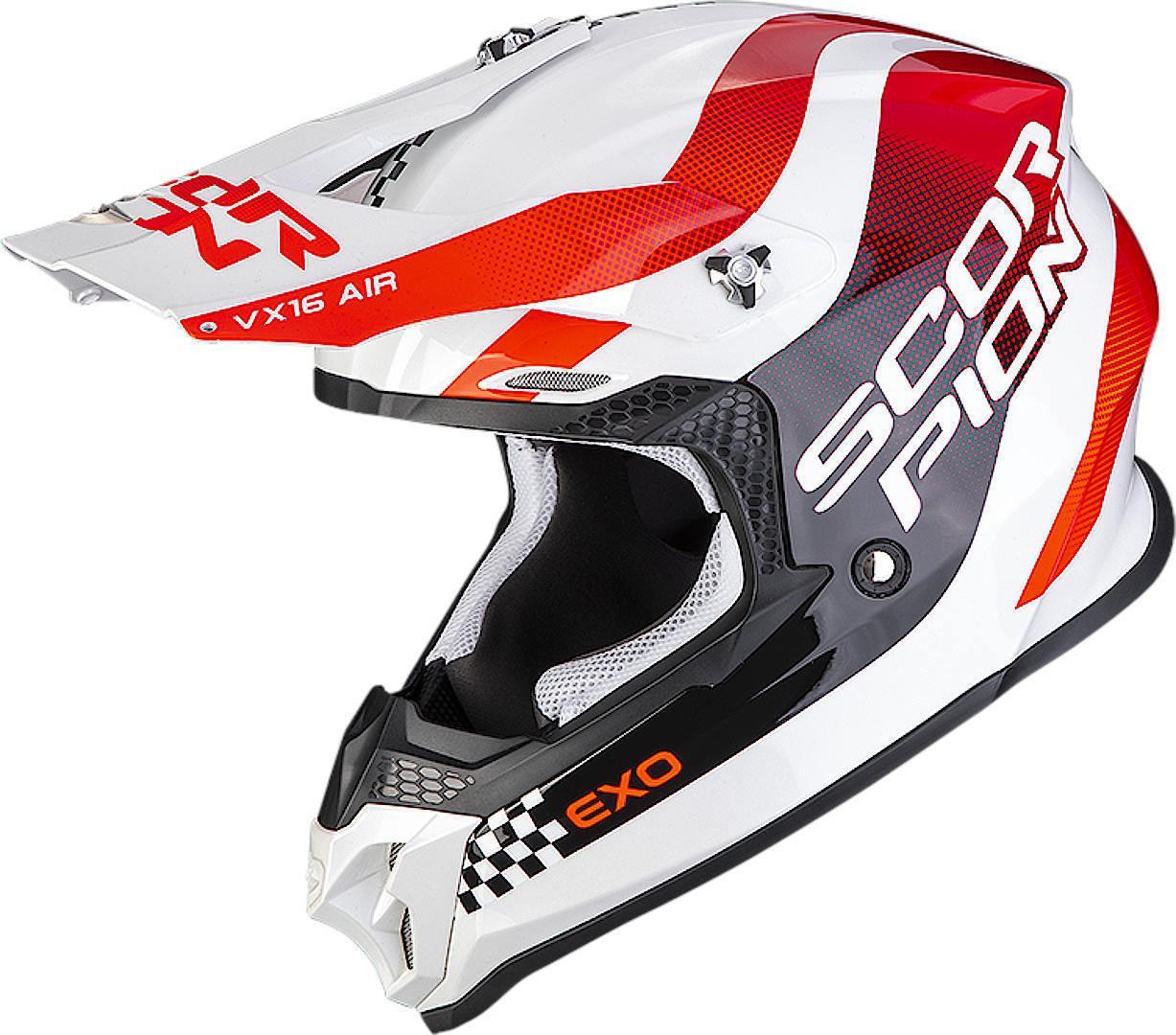 Scorpion VX-16 Evo Air Soul Motocross Helmet, white-red, Size XS, white-red, Size XS