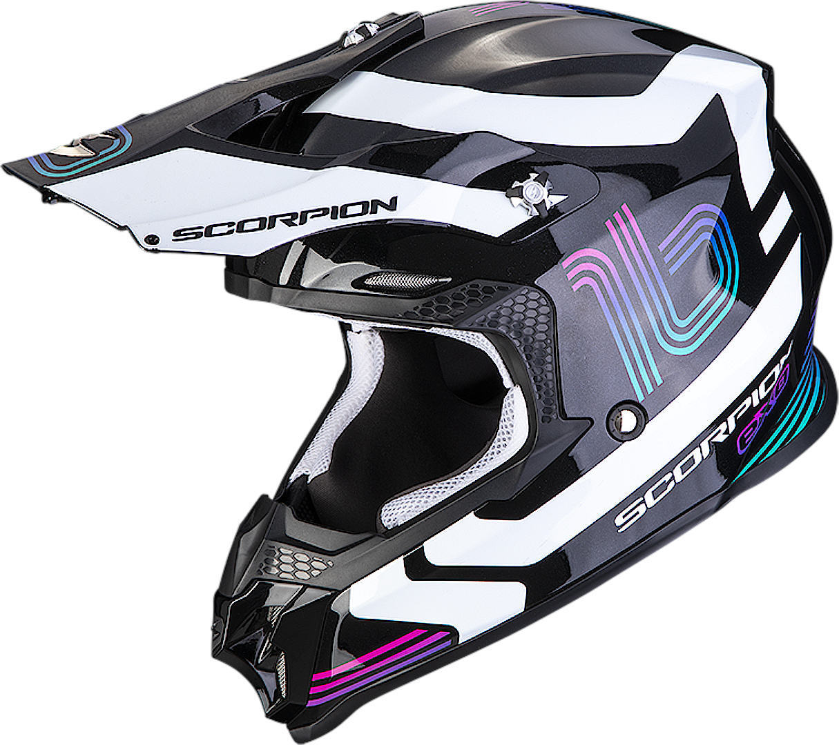 Scorpion VX-16 Evo Air Tub Motocross Helmet, black-white, Size S, black-white, Size S