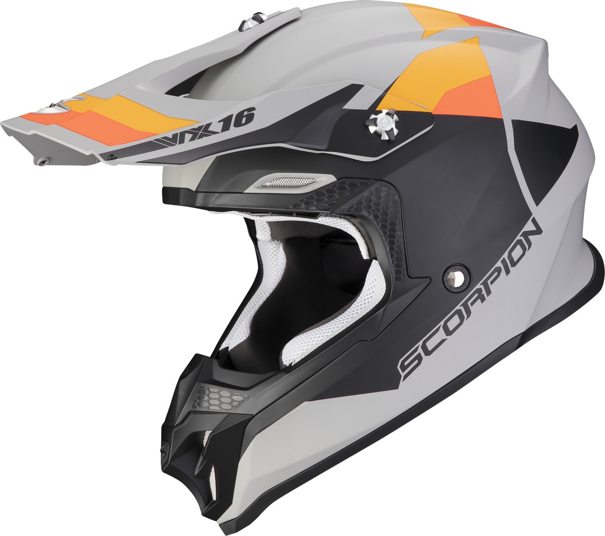 Scorpion VX-16 Evo Air Spectrum Motocross Helmet, grey-orange, Size XS, grey-orange, Size XS