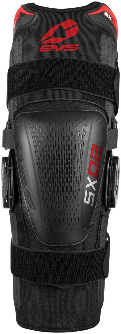 Side view of EVS Axis SX02 Knee Brace, black-red, Size S for Men