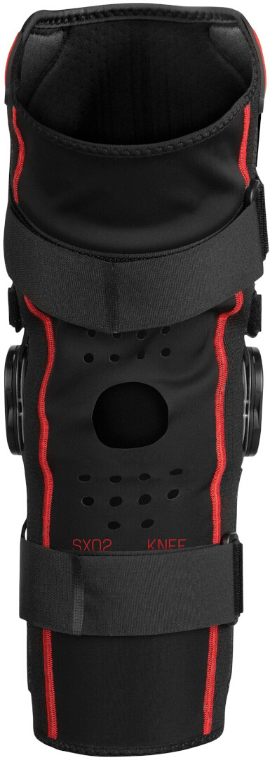 Side view of EVS Axis SX02 Knee Brace, black-red, Size S for Men