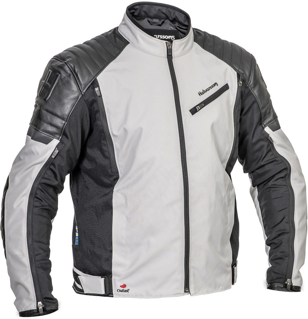 Halvarssons Solberg veste textile de moto imperméable, noir-gris, taille 62 pour Hommes