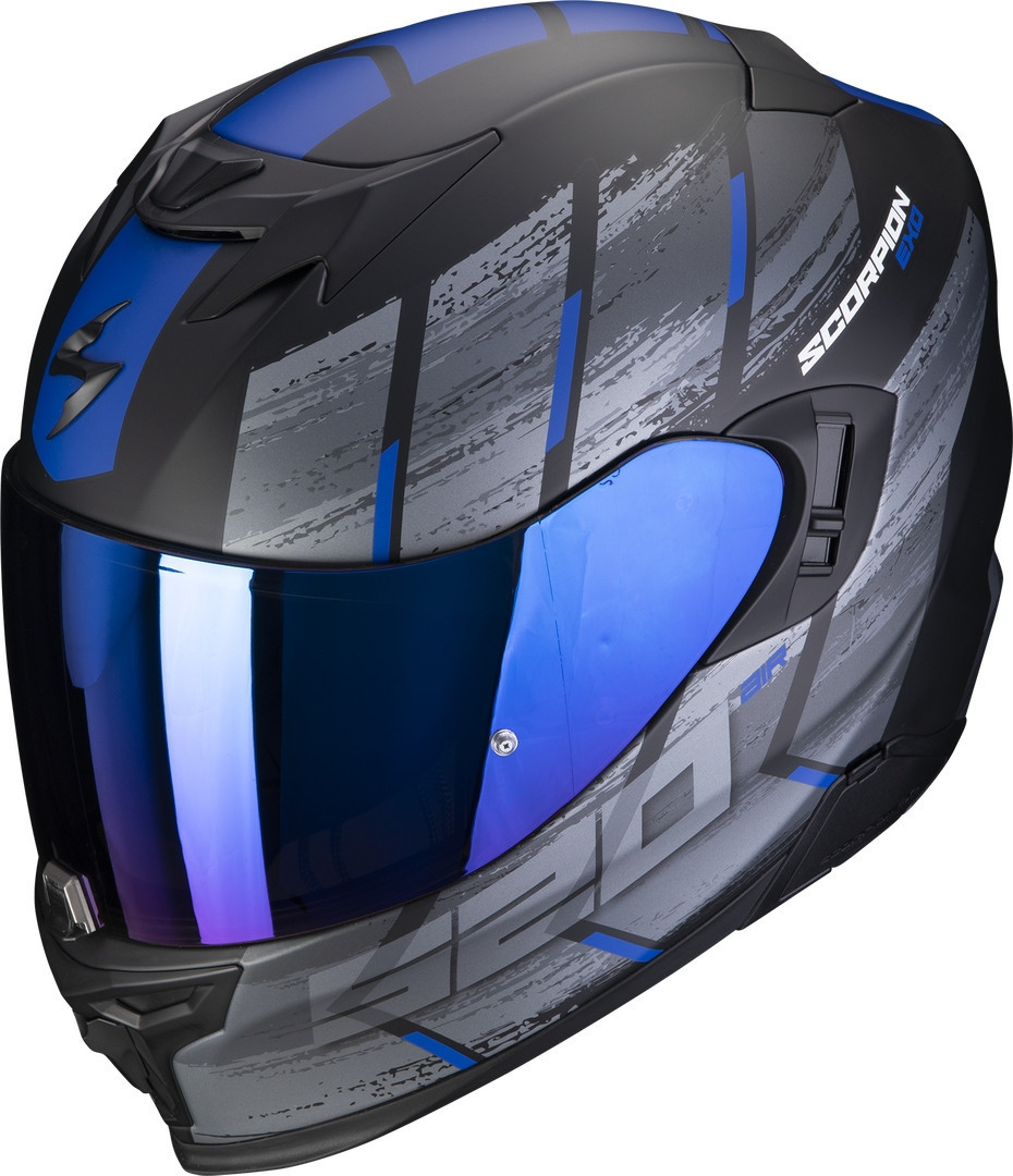 Scorpion EXO-520 Evo Air Maha Helm, zwart-blauw, afmeting S
