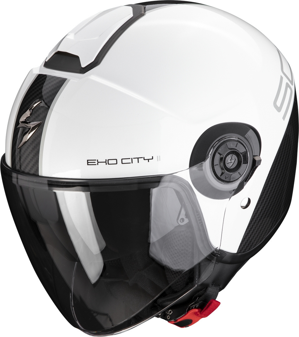 Scorpion Exo-City II Carbo Jet helm, zwart-wit, afmeting XL