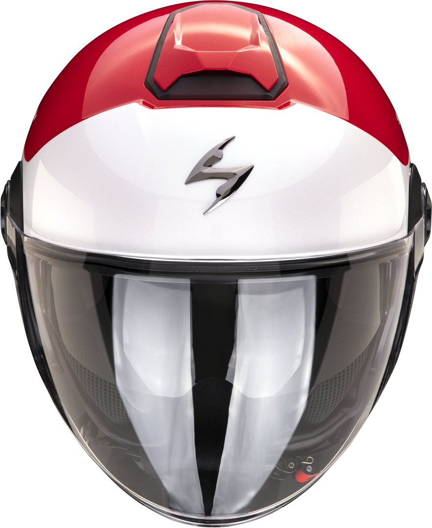 Side view of Scorpion Exo-City II Mall Jet Helmet, white-red, Size S for Men