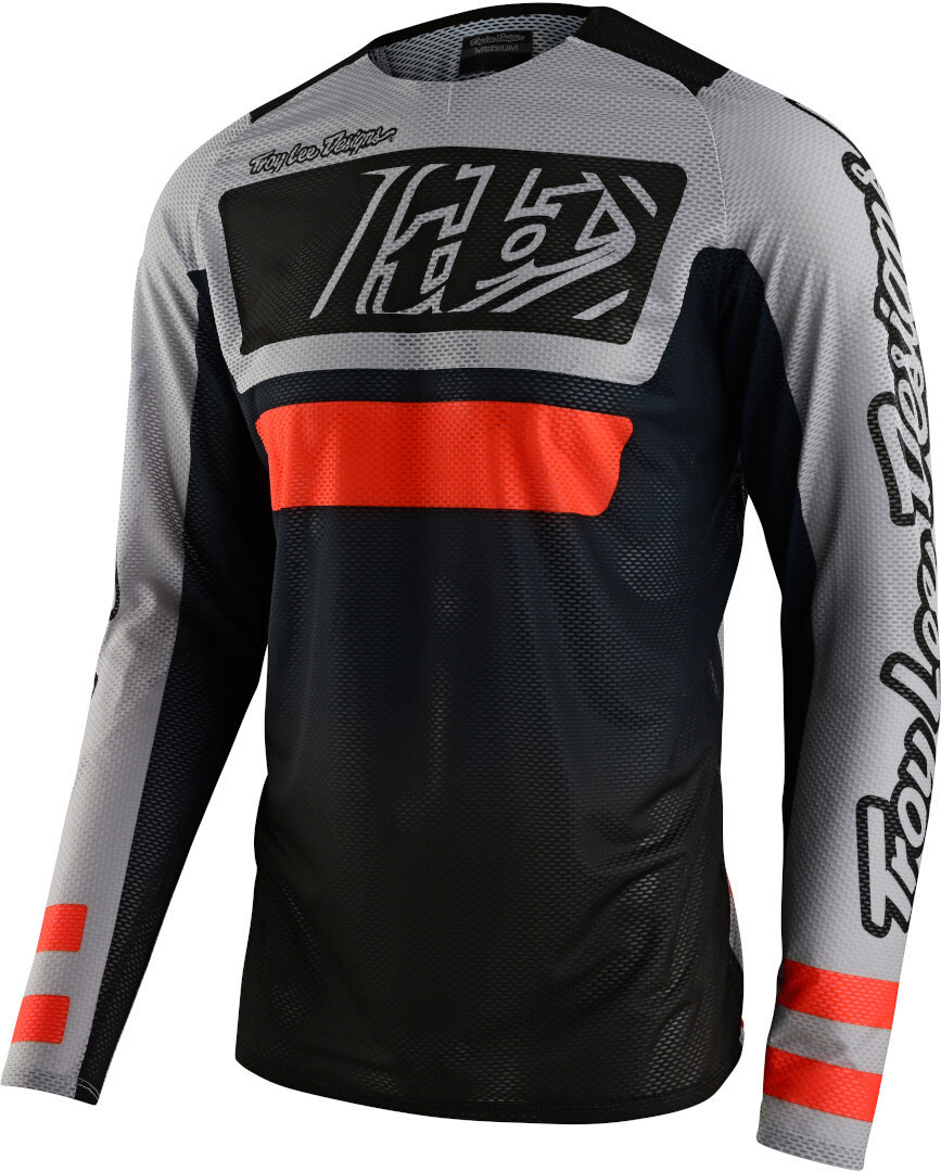 Troy Lee Designs SE Pro Air Lanes Motocross Jersey, black-grey-orange, Size M, black-grey-orange, Size M
