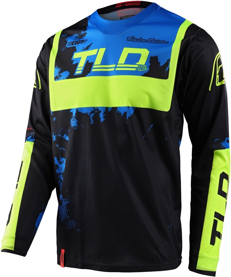 Troy Lee Designs GP Astro 2022 Motocross Jersey, black-yellow, Size S, black-yellow, Size S