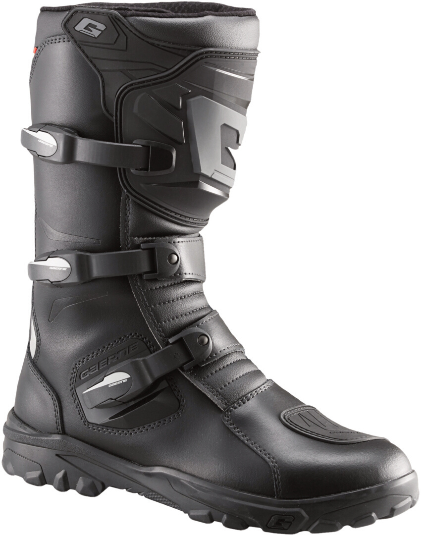Side view of Gaerne Adventure Aquatech waterproof Motorcycle Boots, black, Size 43 for Men