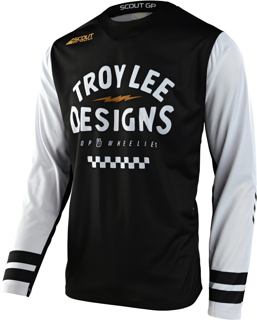 Troy Lee Designs Scout GP Ride On Motocross Jersey, black-white, Size S, black-white, Size S