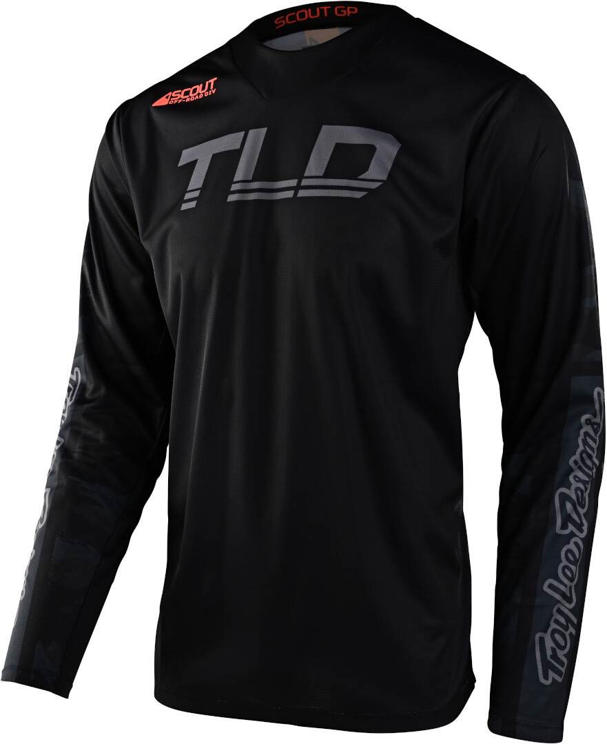 Troy Lee Designs Scout GP Recon Brushed Camo Motocross Jersey, black-multicolored, Size S, black-multicolored, Size S