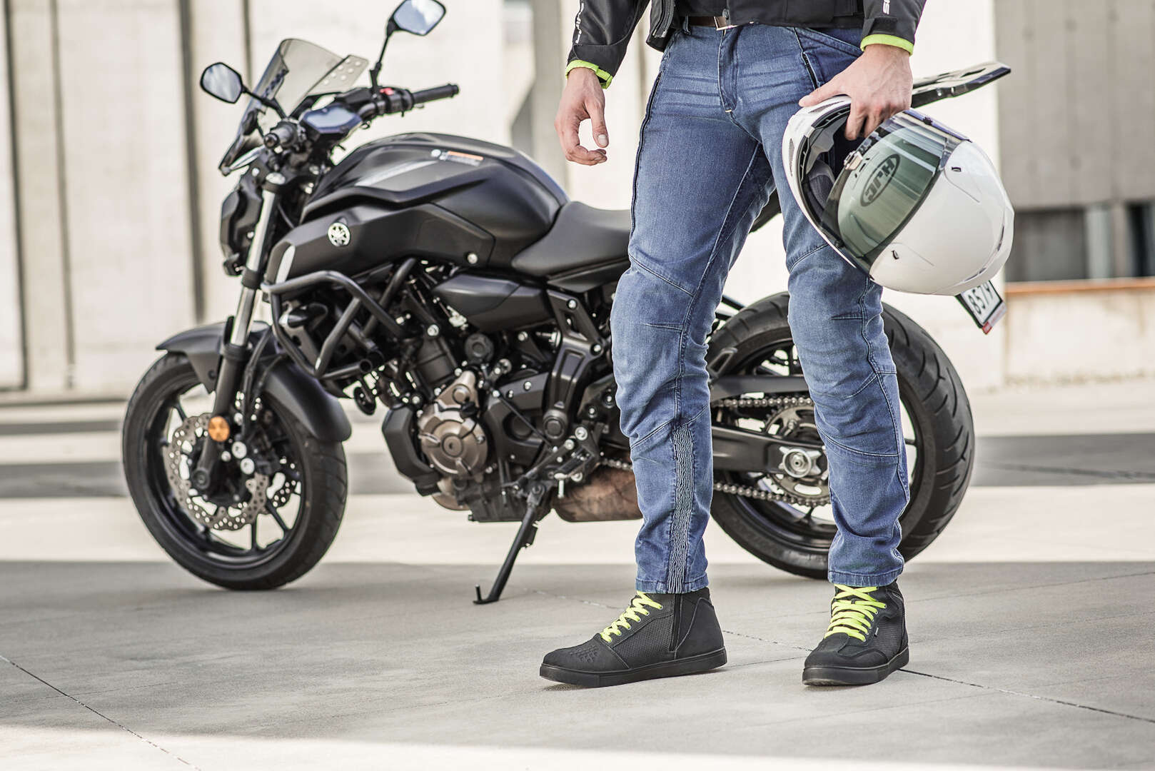 Side view of SHIMA Ghost Motorcycle Jeans, blue, Size 38 for Men