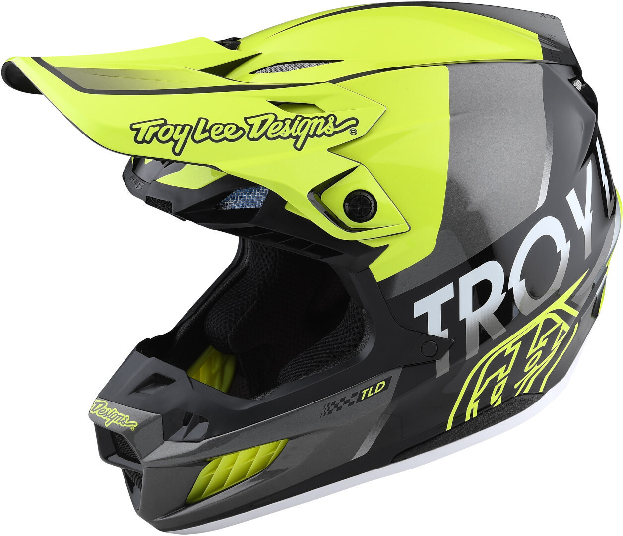 Troy Lee Designs SE5 Composite Qualifier Motocross Helmet, grey-yellow, Size M, grey-yellow, Size M