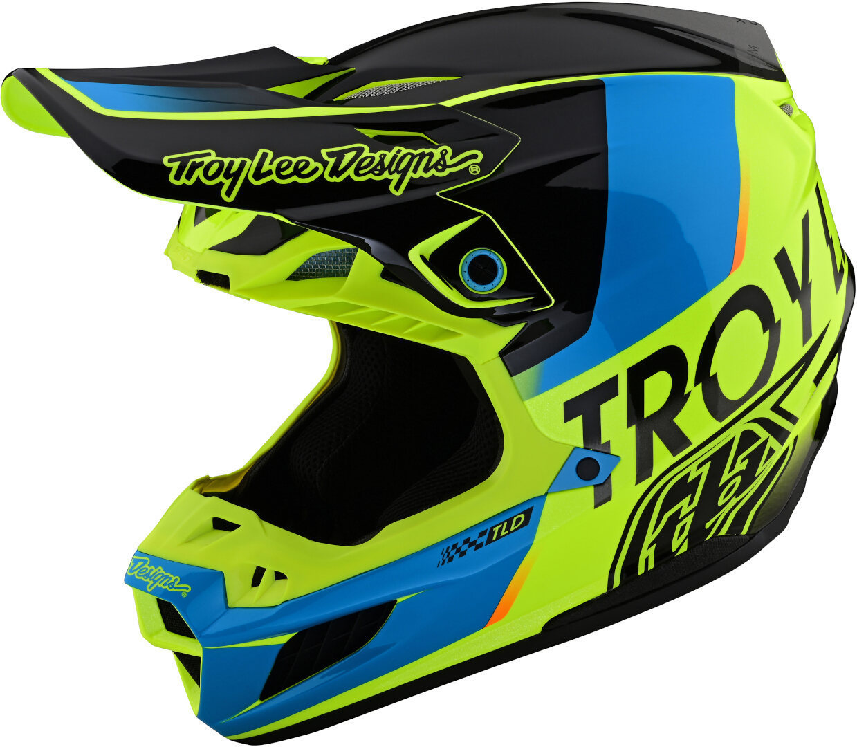 Troy Lee Designs SE5 Composite Qualifier Motocross Helmet, blue-yellow, Size XS, blue-yellow, Size XS