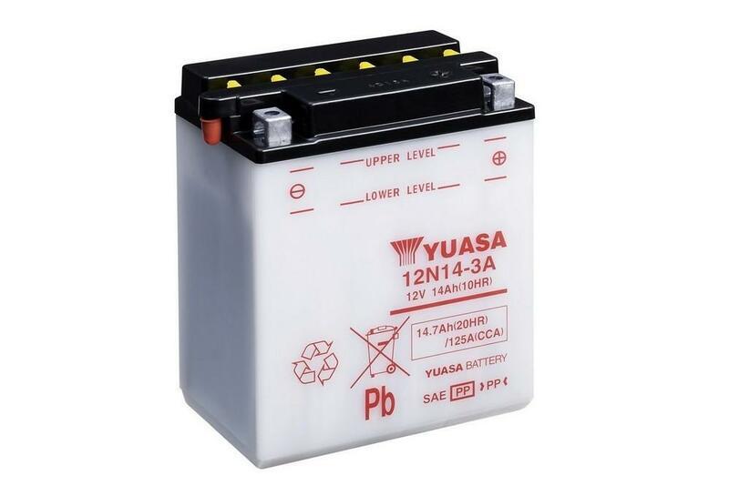 YUASA YUASA Batería YUASA Convencional Sin Acid Pack - 12N14-3A Batería sin paquete ácido