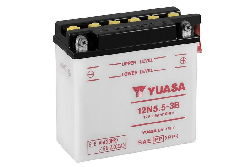 Image of YUASA YUASA Batteria YUASA convenzionale senza acid pack - 12N5.5-3B Batteria senza pacco acido, dimensione 135 mm