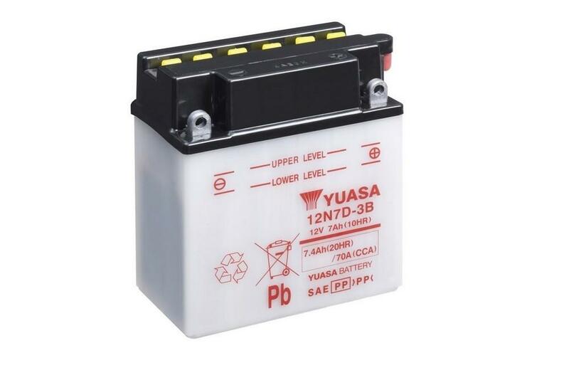 Image of YUASA YUASA Batteria YUASA convenzionale senza acid Pack - 12N7D-3B Batteria senza pacco acido, dimensione 135 mm